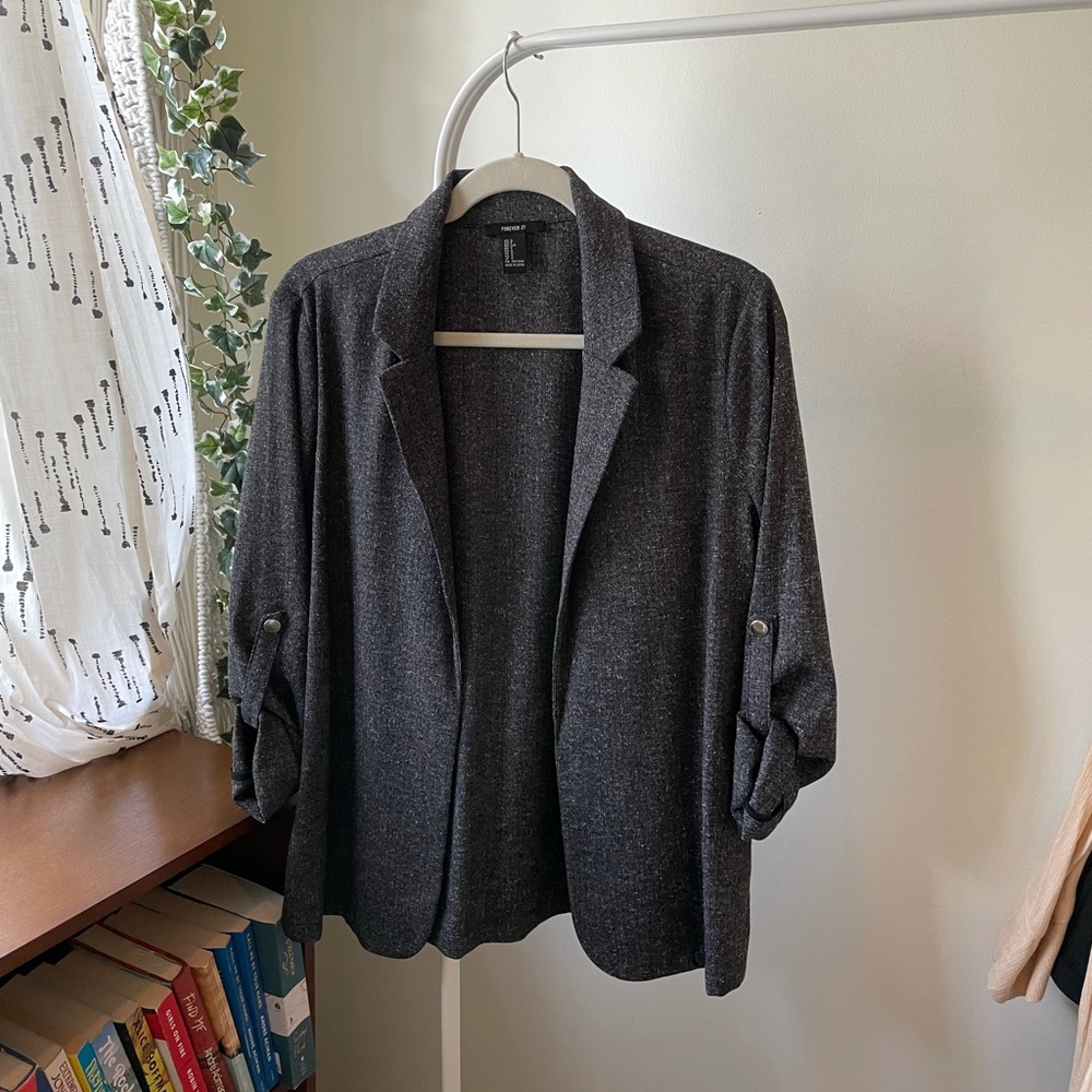forever 21 heathered gray blazer S NWOT